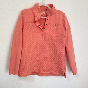 L.L. Bean Women's Quilted Sweatshirt Mockneck Salmon Size Medium